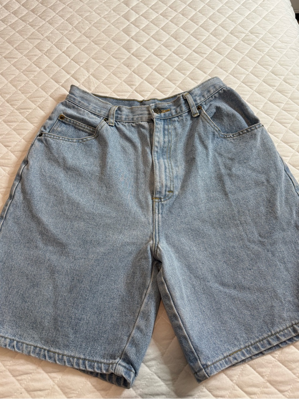 Vintage 90s Tangents Light Wash High waisted Denim Shorts size 10